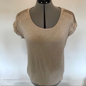 Rose & Olive small embellished oatmeal tunic top